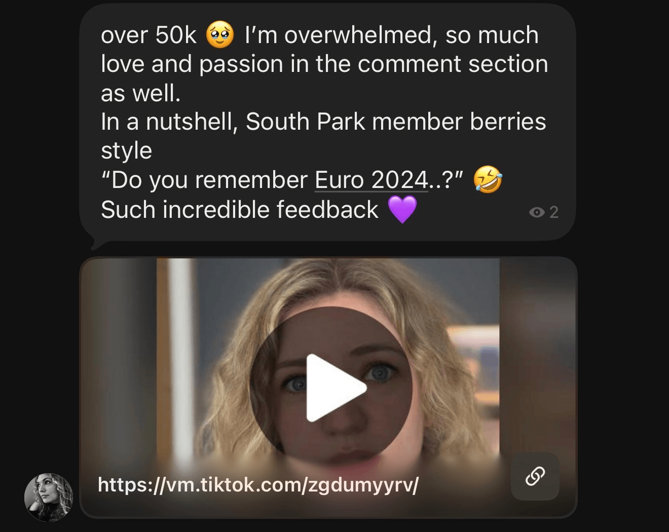 Community message from a VCA member: over 50k views and incredible feedback in the comments