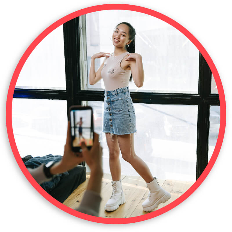 Filming a dance video for the For You page