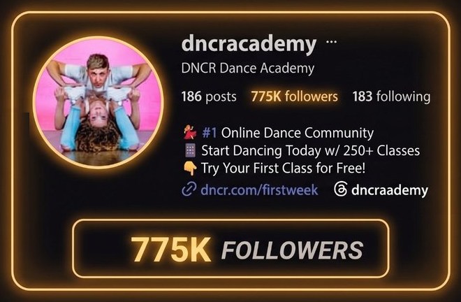 dncracademy Instagram profile after: 775K followers