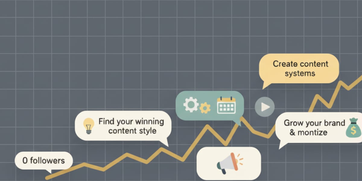 Creator growth graph climbing from 0 followers